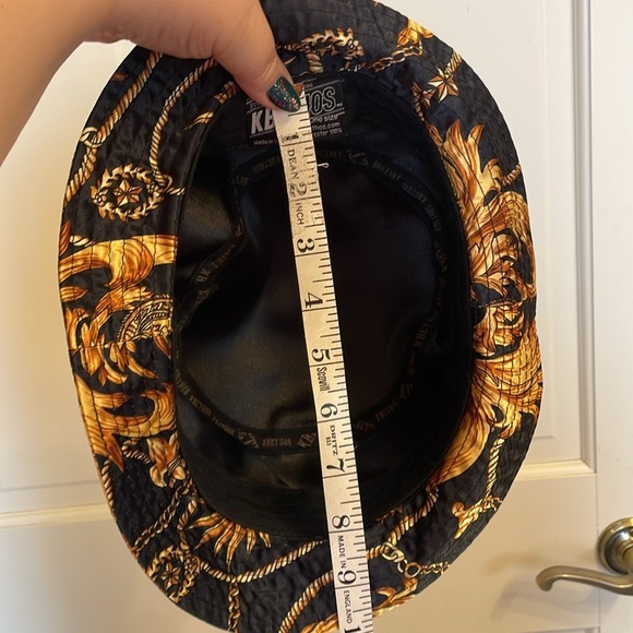 KBEthos Black Satin Gold Chain Rope Design Bucket Hat OS - Picture 12 of 15